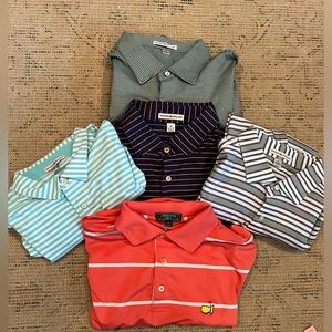 BUNDLE. 5 peter millar polos. sizing shown in photos